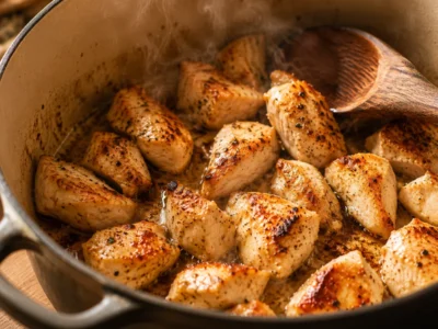 Hähnchen würzen und anbraten