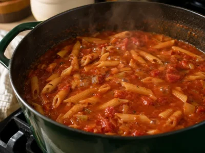 Pasta einlegen und köcheln lassen