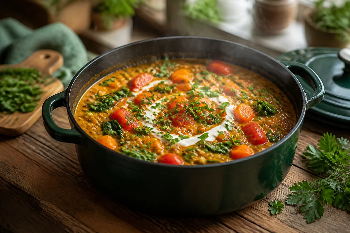 One Pot Gerichte vegetarisch: cremiges rotes Linsen-Curry