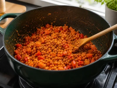 Gewürze und Linsen rösten