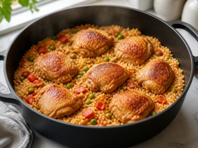 Hähnchen und Erbsen hinzufügen
