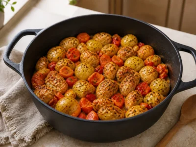 Kartoffeln und Gemüse hinzufügen